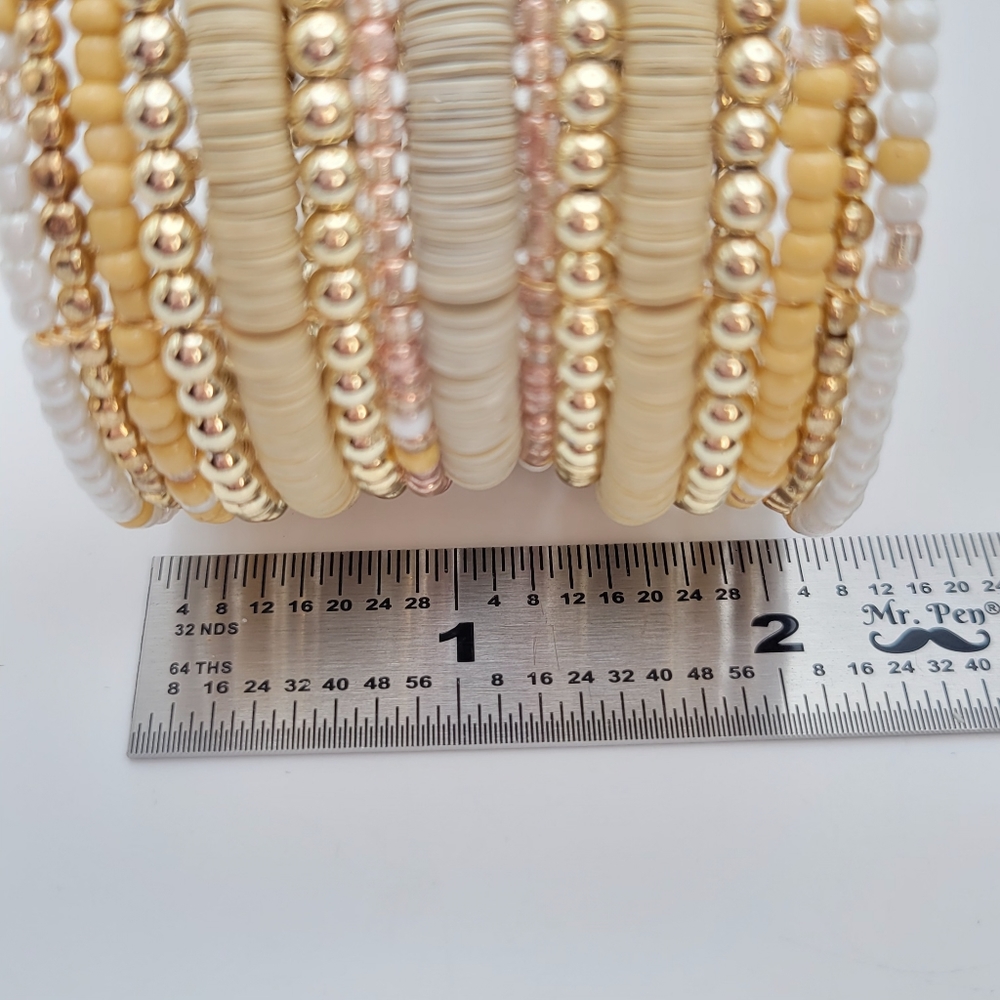 Adornia | NWT Mixed Midea Gold Beaded Cuff Bracelet - Picture 7 of 8